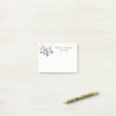 Roze en grijze bloemen Classy Waterverf Weddenscha Post-it® Notes (Op bureau)