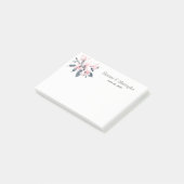 Roze en grijze bloemen Classy Waterverf Weddenscha Post-it® Notes (Schuin)