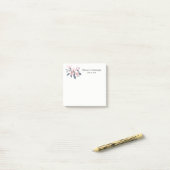 Roze en grijze bloemen Classy Waterverf Weddenscha Post-it® Notes (Op bureau)