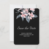 Roze en grijze bloemen Classy Waterverf Weddenscha Save The Date (Voorkant)
