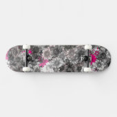Roze en grijze bloemen persoonlijk skateboard (Horizontaal)