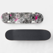 Roze en grijze bloemen persoonlijk skateboard (Horizontaal)