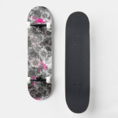 Roze en grijze bloemen persoonlijk skateboard (Voorkant)