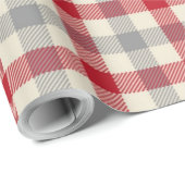 Roze en grijze boerderij cadeaupapier (Rol Hoek)