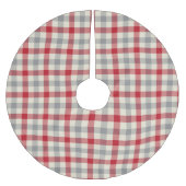 Roze en grijze boerderij kerstboom rok (Voorkant)