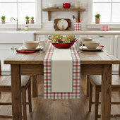 Roze en grijze boerderij medium tafelloper