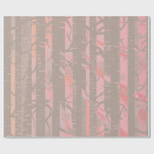 Roze en grijze boombossen cadeaupapier (Vlak)