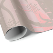 Roze en grijze boombossen cadeaupapier (Rol Hoek)
