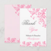 Roze en grijze bruiloft bedankt je kaarten Wedding (Voorkant / Achterkant)