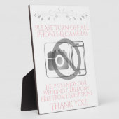 Roze en grijze bruiloft geen telefoons of camera's fotoplaat (Zijkant)
