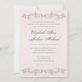 Roze en grijze  bruiloft kaart (Voorkant)