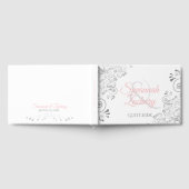 Roze en grijze bruine bruiddans gastenboek (Volledig)