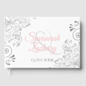 Roze en grijze bruine bruiddans gastenboek (Voorkant)