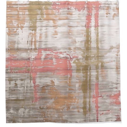 Roze en grijze brunge artistiek Abstract Douchegordijn (Voorkant)