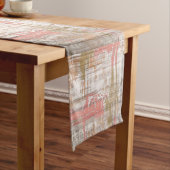 Roze en grijze brunge artistiek Abstract Korte Tafelloper (Voorbeeld)