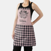 Roze en Grijze Buffel Plaid Keukennaam Schort (Insitu)