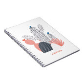 Roze en grijze cactus. Moderne cacti. Succulent Notitieboek (Rechterzijde)