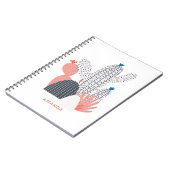 Roze en grijze cactus. Moderne cacti. Succulent Notitieboek (Linkerzijde)