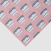 Roze en grijze Cake Patterned Birthday Tissuepapier (Detail)
