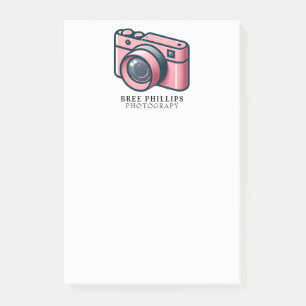 Roze en grijze camera fotografie gepersonaliseerd post-it® notes