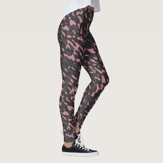roze en grijze camouflage abstract leggings (Rechts)