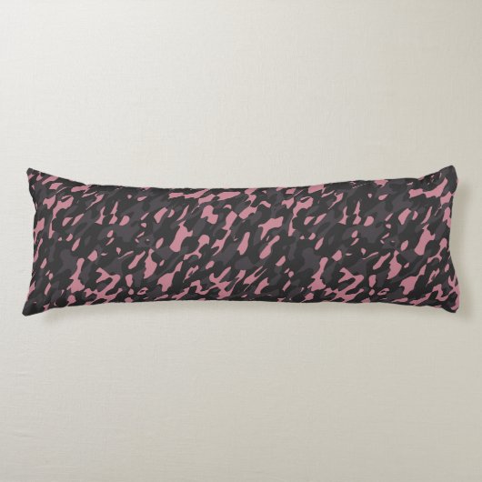 roze en grijze camouflage abstract lichaamskussen (Voorkant)