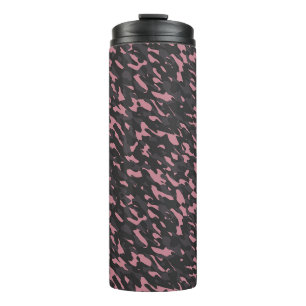 roze en grijze camouflage abstract thermosbeker