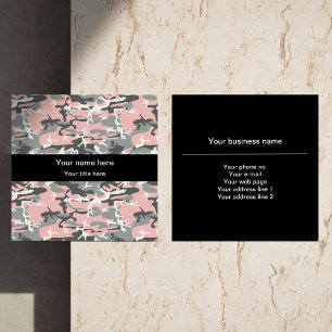 Roze en grijze camouflage, Camouflage, Militair, L Vierkante Visitekaartje