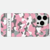 Roze en grijze camouflage gepersonaliseerd Case-Mate iPhone case (Achterkant (horizontaal))