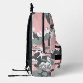 Roze en Grijze Camouflage Jouw naam Personaliseren Bedrukte Rugzak (Links)
