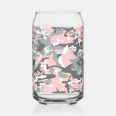 Roze en Grijze Camouflage Jouw naam Personaliseren Blikvorm Glas (Achterkant)