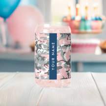 Roze en Grijze Camouflage Jouw naam Personaliseren