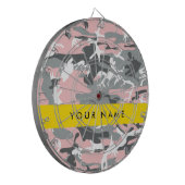 Roze en Grijze Camouflage Jouw naam Personaliseren Dartbord (Voorkant Links)