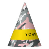 Roze en Grijze Camouflage Jouw naam Personaliseren Feesthoedjes (Links)