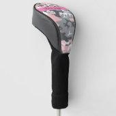 Roze en Grijze Camouflage Jouw naam Personaliseren Golfheadcover (Schuin)