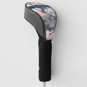 Roze en Grijze Camouflage Jouw naam Personaliseren Golfheadcover (Schuin)