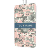 Roze en Grijze Camouflage Jouw naam Personaliseren Luchtverfrisser (Links)