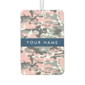 Roze en Grijze Camouflage Jouw naam Personaliseren Luchtverfrisser (Achterkant)