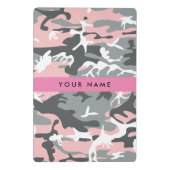 Roze en Grijze Camouflage Jouw naam Personaliseren Mini Klembord (Achterkant)
