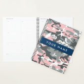 Roze en Grijze Camouflage Jouw naam Personaliseren Planner (Display)