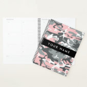 Roze en Grijze Camouflage Jouw naam Personaliseren Planner (Display)