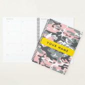 Roze en Grijze Camouflage Jouw naam Personaliseren Planner (Display)