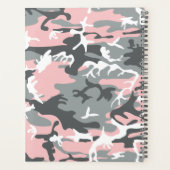 Roze en Grijze Camouflage Jouw naam Personaliseren Planner (Achterkant)