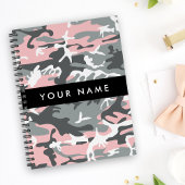 Roze en Grijze Camouflage Jouw naam Personaliseren Planner