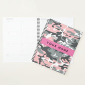 Roze en Grijze Camouflage Jouw naam Personaliseren Planner (Display)