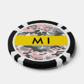 Roze en Grijze Camouflage Jouw naam Personaliseren Poker Chips (Enkel)