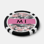 Roze en Grijze Camouflage Jouw naam Personaliseren Poker Chips (Enkel)