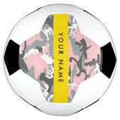 Roze en Grijze Camouflage Jouw naam Personaliseren Voetbal (Gedraaid)