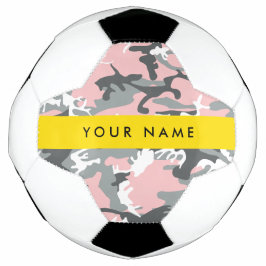 Roze en Grijze Camouflage Jouw naam Personaliseren Voetbal