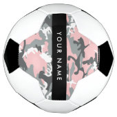 Roze en Grijze Camouflage Jouw naam Personaliseren Voetbal (Gedraaid)